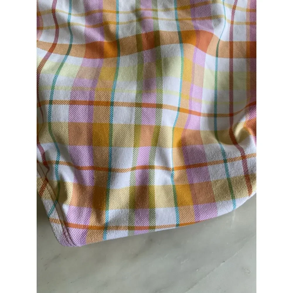 Bleu by Rod Beattie Multi Hip to be Square Shirred One-Piece Sz 12 orange plaid